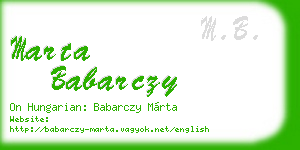marta babarczy business card